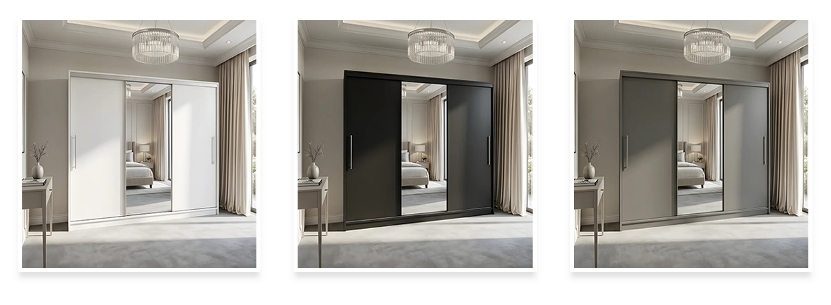 180cm Mirror Sliding Door Wardrobe